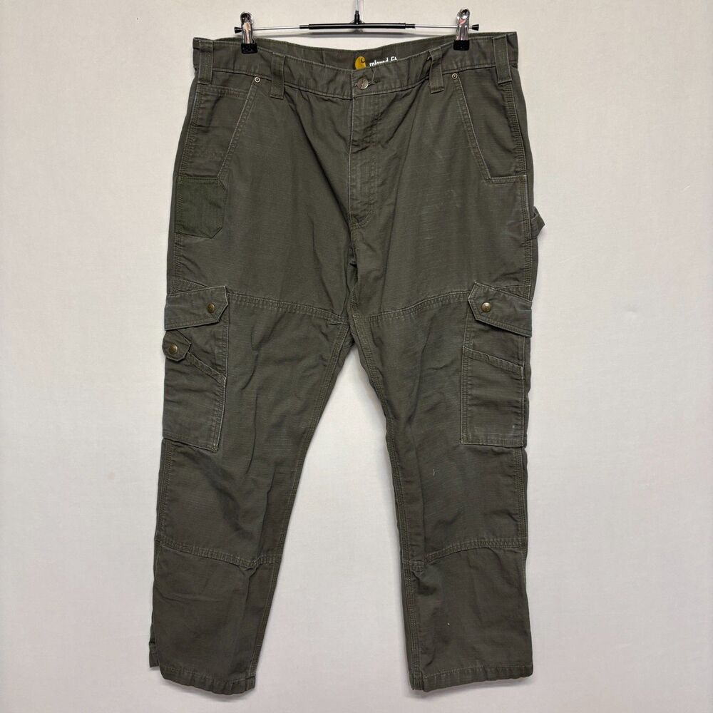 Carhartt Men Size 38x30 Work Relaxed Fit Ripstop Double Knee Cargo Pants C135 -8